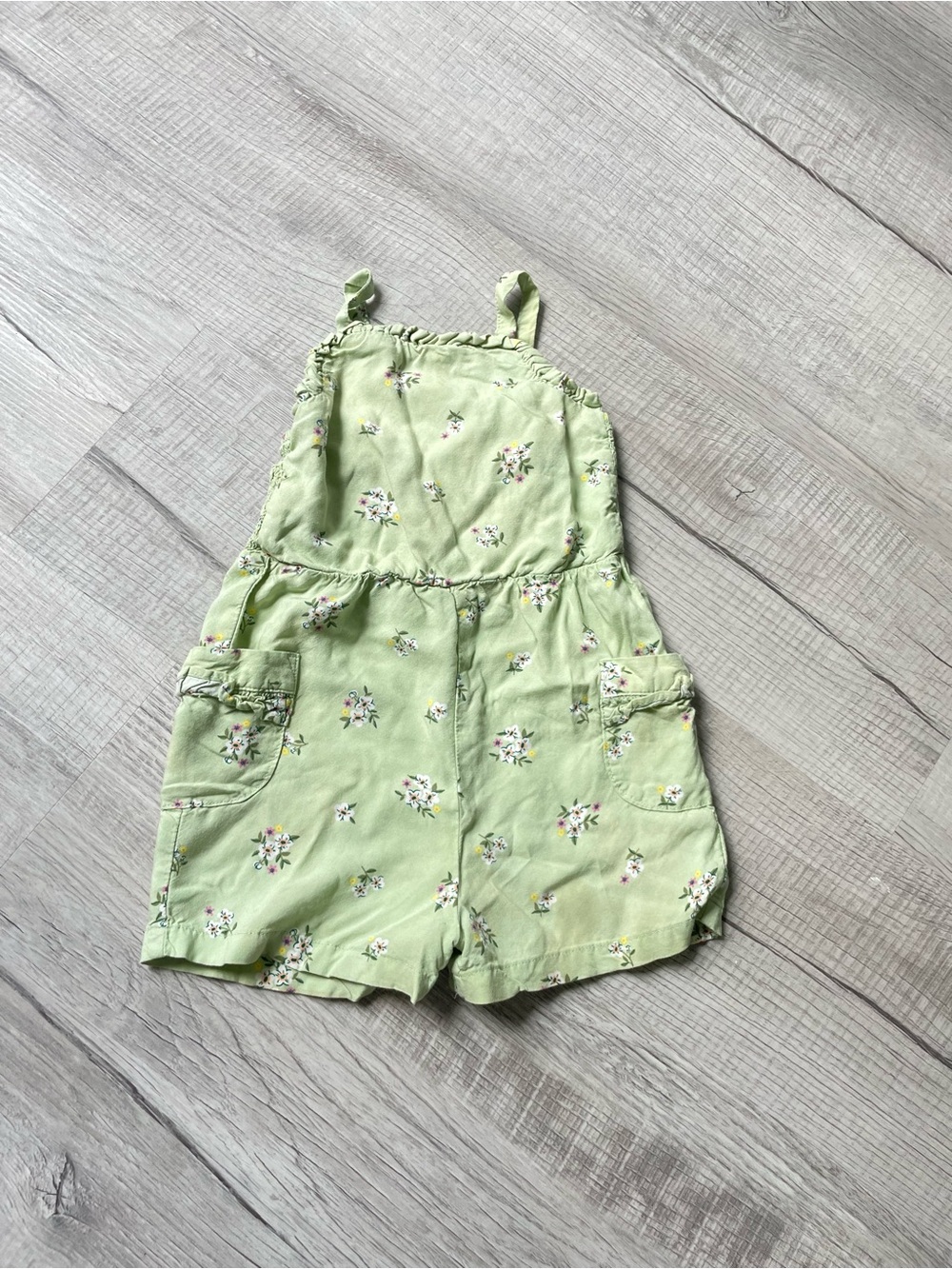 Cat & Jack Light Green Floral Girls' Romper